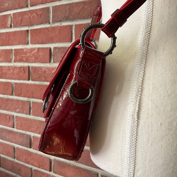 Zadig & Voltaire Kate Wrinkle Burgundy Patent Leather Crossbody Shoulder Bag NWT - Picture 16 of 16